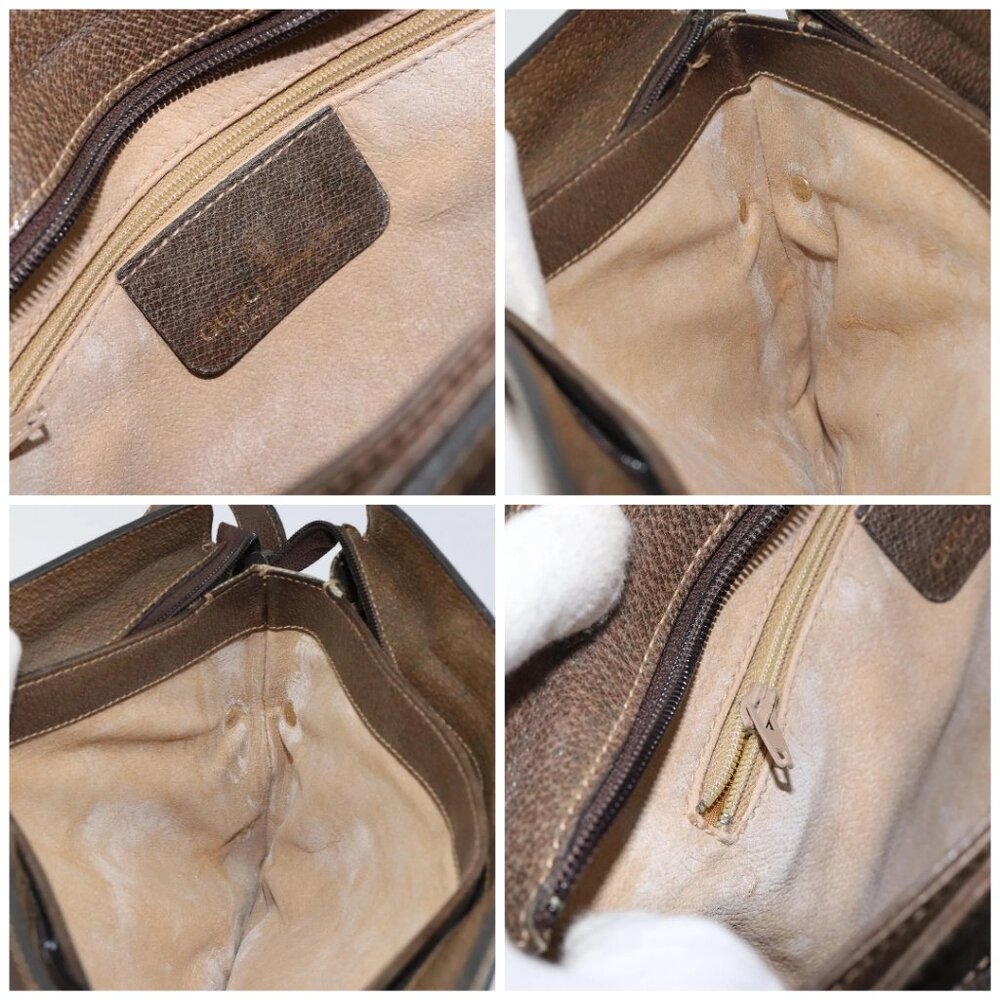 GUCCI GG Supreme Web Sherry Line Bag PVC Beige Gold 14 01 4085 Auth 151002 - Picture 15 of 16